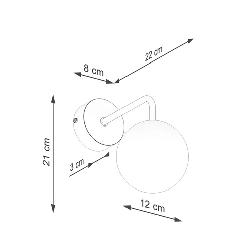 Kinkiet ścienny ASTRAL 1 czarny minimalistyczny metalowy do salonu i sypialni SOLLUX