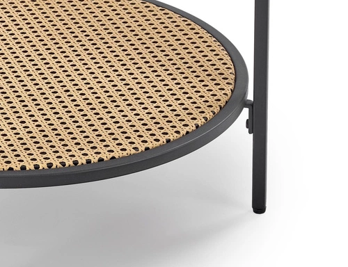 Stolik kawowy Bahama okrągły szklany dymiony loftowy 60 cm do salonu Intesi