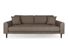 Sofa Lido 3 osobowa skandynawska tapicerowana brązowa z podłokietnikami do salonu Intesi