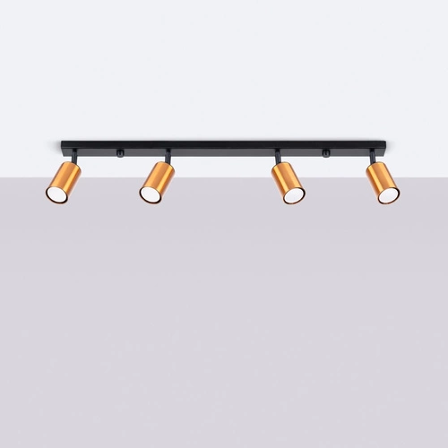 Plafon sufitowy WINX 4L czarny miedź nowoczesny do salonu i sypialni SOLLUX LIGHTING