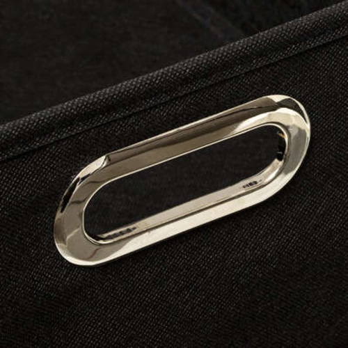 Pudełko materiałowe do regału 31x15 cm czarne z metalowym uchwytem 5five simply smart