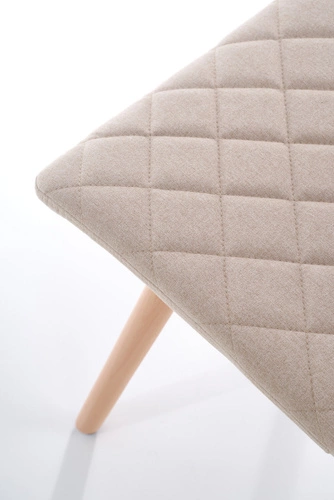 Krzesło tapicerowane Kolorado beżowe do jadalni i salonu skandynawskie z drewnianymi nogami