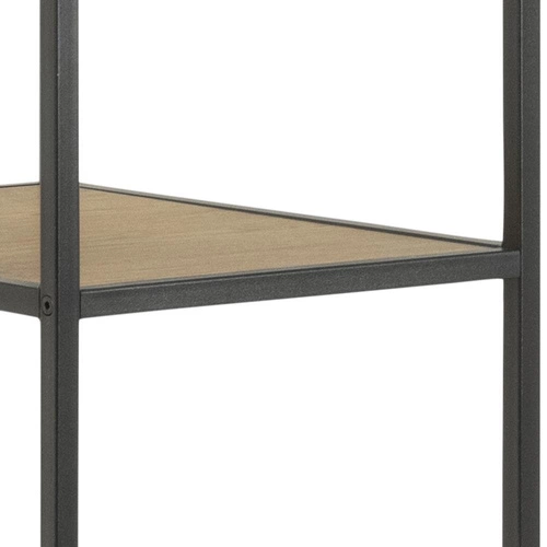 Regał metalowy Seaford dąb/czarny 77 cm industrialny na ubrania do garderoby i sypialni