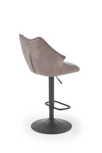 Hoker Fraser loftowy tapicerowany z oparciem obrotowy regulowany do kuchni popielaty Intesi