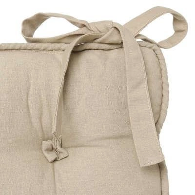 Poduszka na krzesło beżowa z 5 guzikami 