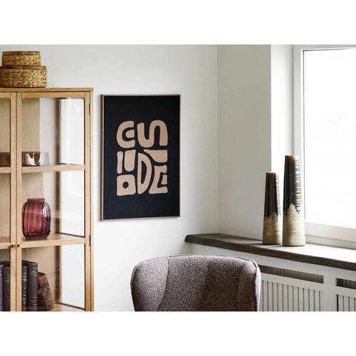 Obraz dekoracyjny Tine boho beżowo‑czarny 50x70 cm do salonu