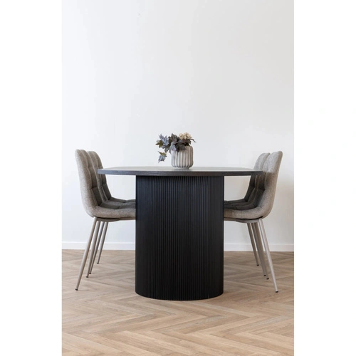 Doniczka ceramiczna Lamell szara okrągła do salonu nowoczesna House Nordic