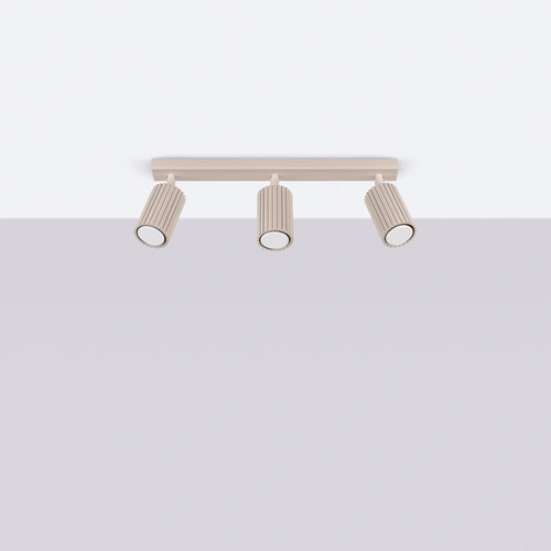 Plafon nowoczesny KARBON 3L taupe beżowy aluminiowy do salonu i kuchni regulowany