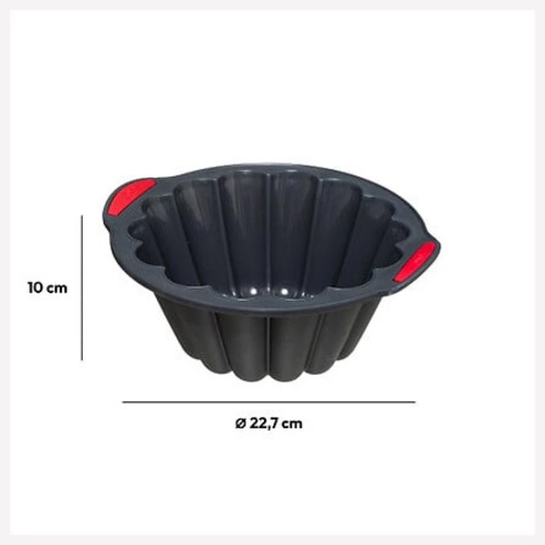Forma do pieczenia babki 22,7cm silikonowa szara