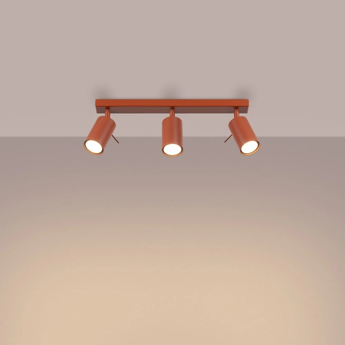 Plafon sufitowy RING 3L czerwony nowoczesny ruchomy do salonu i sypialni Sollux