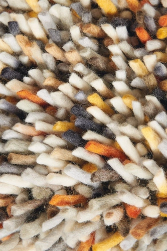 Dywan shaggy wełniany Shaggy Dots 170x240 pomarańczowo-żółty do salonu nowoczesny Carpets&More