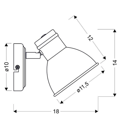 Kinkiet ścienny Zumba biało-czarny nowoczesny metalowy do sypialni i salonu CANDELLUX