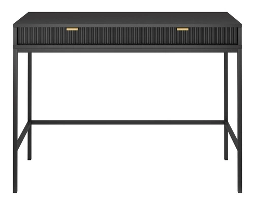 Toaletka Delicious czarna ryflowana z szufladami nowoczesna do sypialni 104 cm Intesi