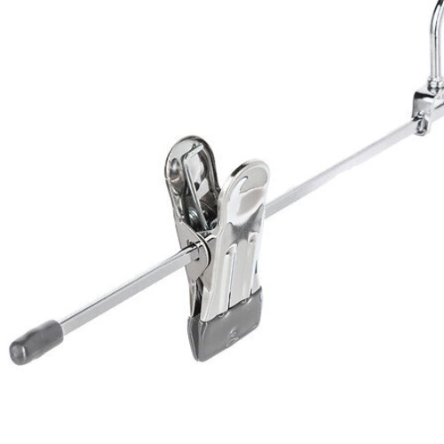 Zestaw 3 srebrnych metalowych wieszaków na spodnie do szafy 5five simply smart nowoczesny