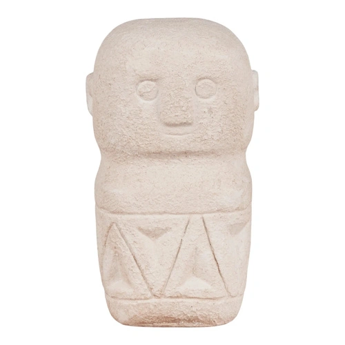 Figurka dekoracyjna cementowa Totem House Nordic boho beżowa do salonu lub przedpokoju