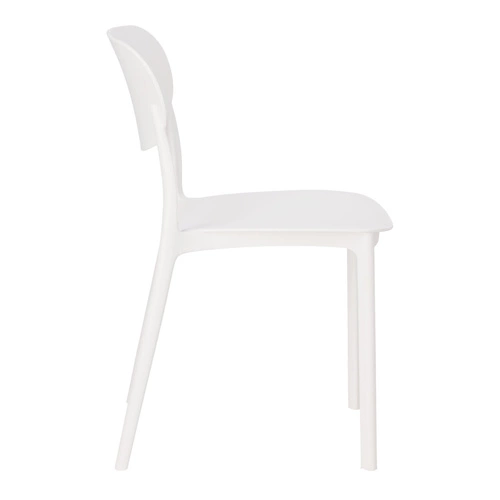 Krzesło Plasta białe do jadalni i ogrodu z polipropylenu, łatwe czyszczenie, sztaplowane 5five
