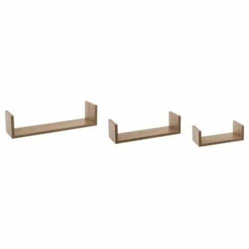 Zestaw 3 półek ściennych Edge dąb naturalny wiszące półki na książki do salonu i biura