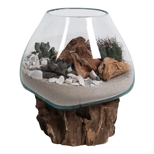 Dekoracja szklana ogród w kropli House Nordic 20 cm do salonu stołu