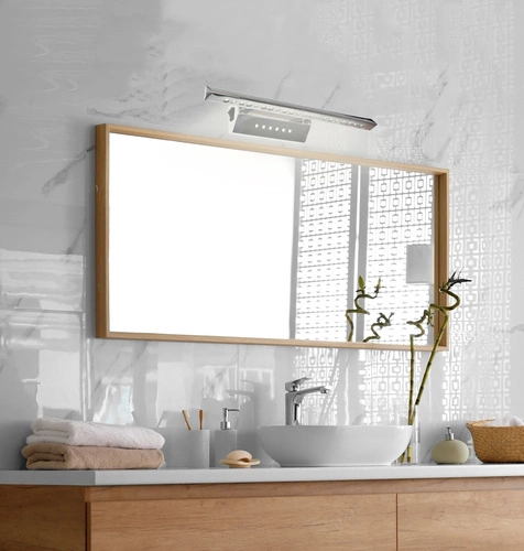 Kinkiet ścienny LED Forte CANDELLUX nowoczesny chrom z wyłącznikiem do sypialni i nad lustro