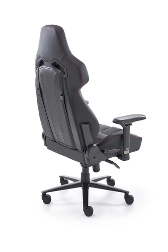 Fotel gamingowy Zargor czarny ergonomiczny skórzany obrotowy z zagłówkiem do biurka