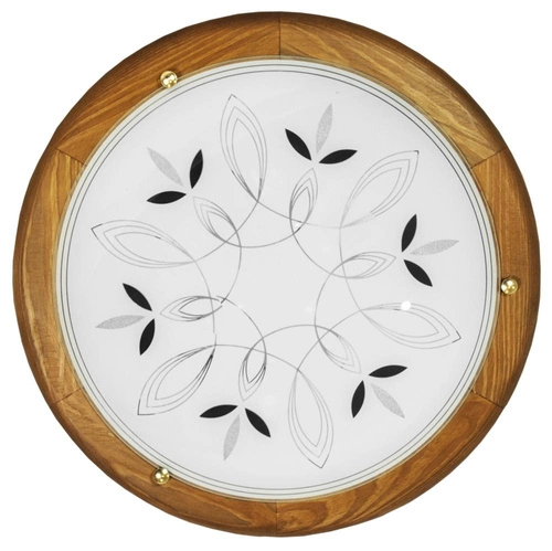 Plafon Rustica 30 okrągły drewniany do jadalni i przedpokoju klasyczny dąb E27