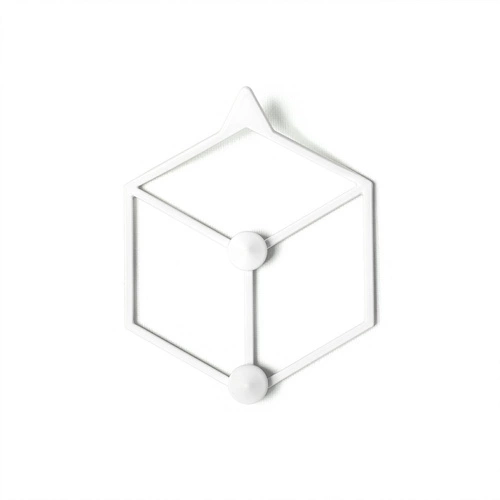 Nowoczesny biały wieszak ścienny Stiga XS POLYHEDRA do przedpokoju lub garderoby metalowy