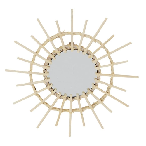 Zestaw 3 okrągłych luster rattanowych Lipsi boho wiszących do salonu i przedpokoju