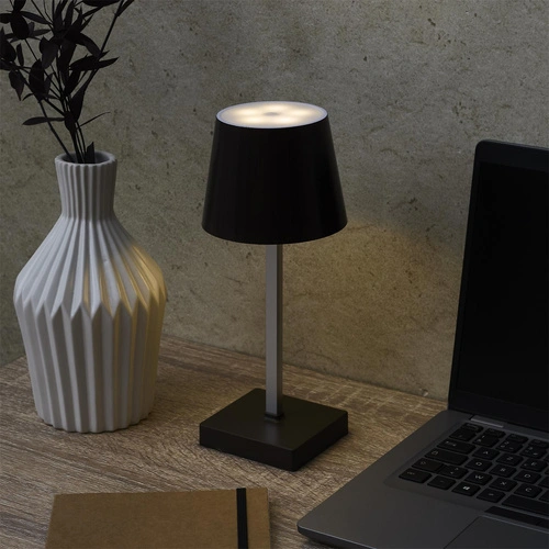 Lampka biurkowa LED Blanca dotykowa brązowa na baterie ściemniana