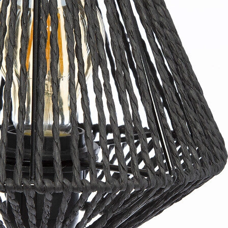 Lampka nocna do sypialni Jily czarna 34 cm nowoczesna metalowa z papierowym kloszem Atmosphera