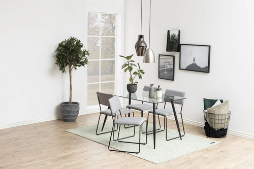 Stół Wilma szklany prostokątny 140x80 nowoczesny czarny do jadalni i salonu Actona