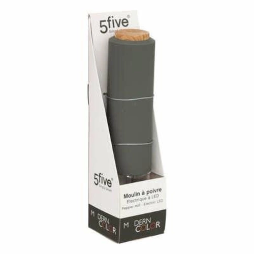 Mill młynek elektryczny do soli i pieprzu nowoczesny antracytowy z podświetleniem 5five