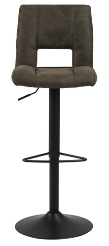 Hoker z oparciem Sylvia Actona nowoczesny tapicerowany obrotowy regulowany do kuchni antracytowy
