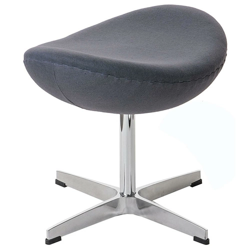 Podnóżek tapicerowany Jajo szary kaszmir Premium obrotowy do salonu nowoczesny D2.DESIGN