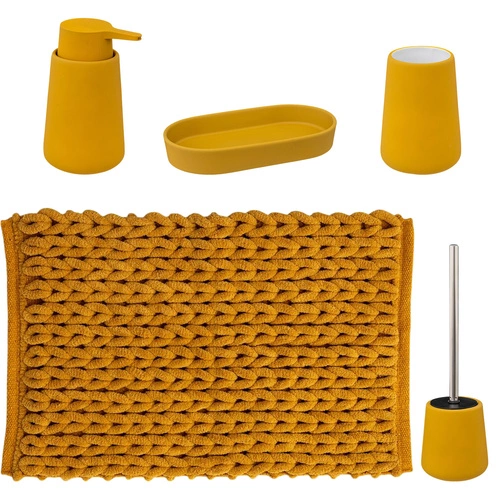 Mydelniczka ceramiczna Colors musztardowa nowoczesna do łazienki 5five simply smart