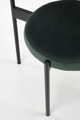 Krzesło tapicerowane welurowe Camile zielone do jadalni i salonu nowoczesne Intesi