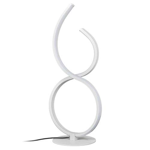 Nowoczesna biała lampka nocna LED Intesi do sypialni i salonu metalowa 36 cm