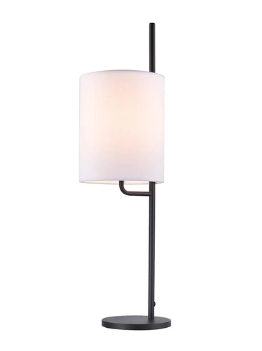 Lampa stołowa Tokyo czarna nowoczesna z abażurem do sypialni i salonu Ledea 18 cm
