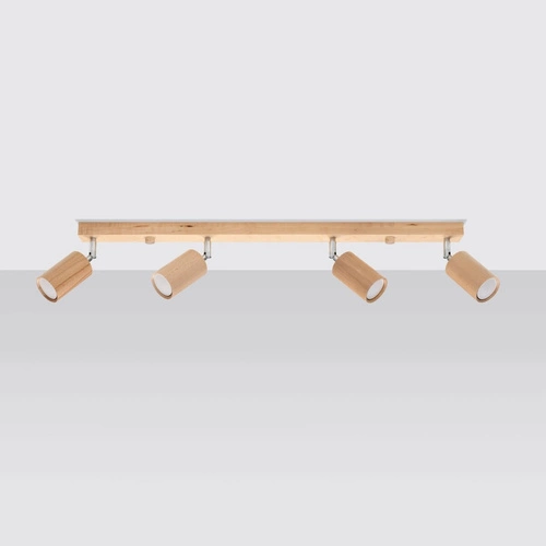 Plafon sufitowy BERG 4 naturalne drewno nowoczesny do salonu i kuchni Sollux Lighting