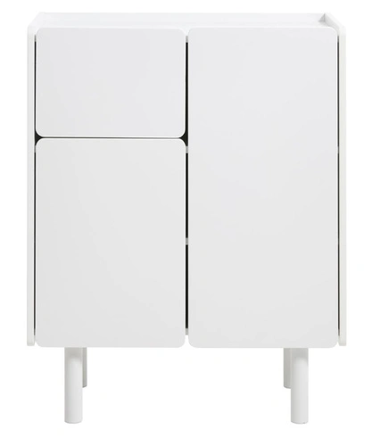 Komoda Bera biała wysoka nowoczesna na nóżkach do salonu 80 cm