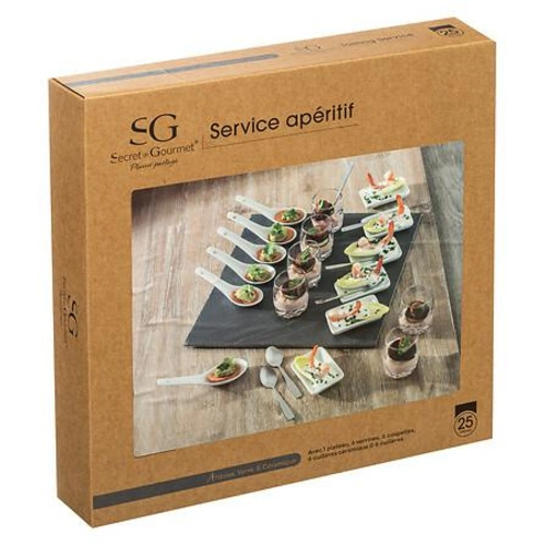 Zestaw do przekąsek łupek 25 elementów