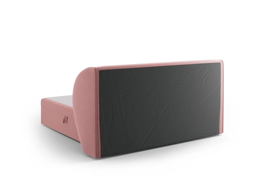 Łóżko do sypialni Miley 180x200 różowe welurowe z pojemnikiem nowoczesne glamour