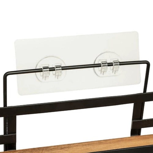 Półka łazienkowa Blackacia czarna z drewna akacjowego samoprzylepna pod prysznic 5five simply smart