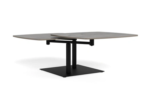 Stolik kawowy Carballo szary prostokątny loftowy z siedziskiem