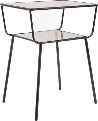 Stolik kawowy HV decor czarny prostokątny szklany nowoczesny pomocniczy do salonu 60,5 cm