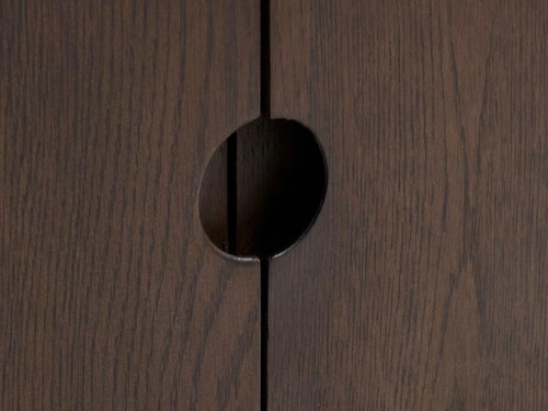 Komoda Arun wysoka 90 cm drewniana espresso nowoczesna do salonu