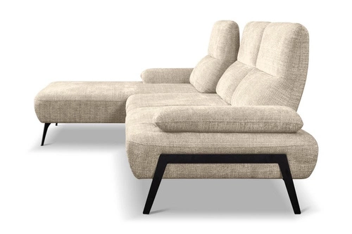 Narożnik Rasmus beżowy lewy nowoczesny z regulowanym oparciem do salonu Intesi