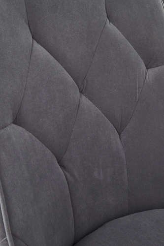 Krzesło tapicerowane welur Loyd Intesi szare do jadalni nowoczesne z czarnymi nogami