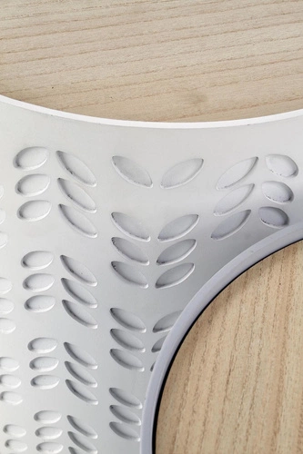 Zestaw dwóch okrągłych stolików kawowych Lamba biały nowoczesny z pojemnikiem do salonu