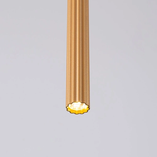 Nowoczesna złota lampa wisząca ARCHE 1 regulowana do salonu, sypialni lub jadalni