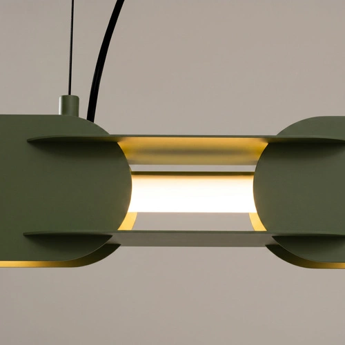 Lampa wisząca CHAIN LED oliwkowa nowoczesna nad wyspę 91 cm